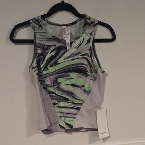 lululemon athletica Swirl Pattern Tank Top - Green and Black